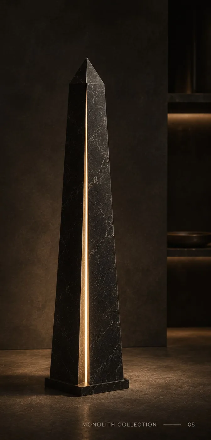 Obelisk Lamp black granite obelisk floor lamp with glowing central slit